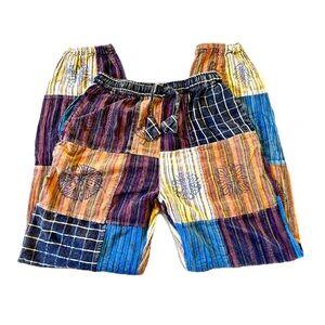 Rising International Women’s Patchwork Joggers Pants XL Hippie/Boho -Small Stain